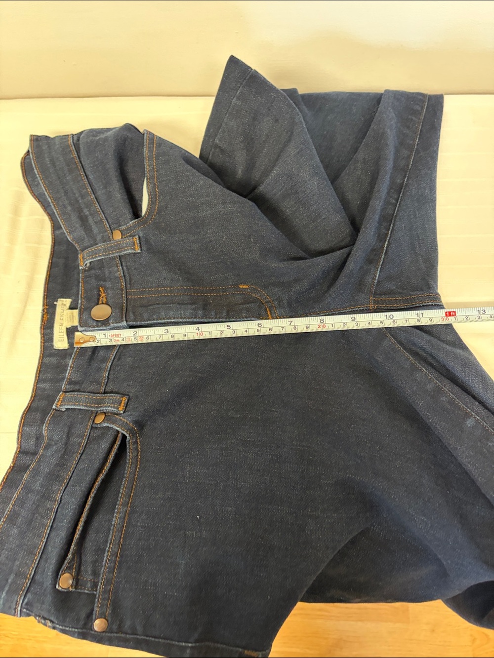 Eileen Fisher Cotton Stretch Denim Slim Jean classic 5 pocket jeans women’s 14 - Picture 12 of 14